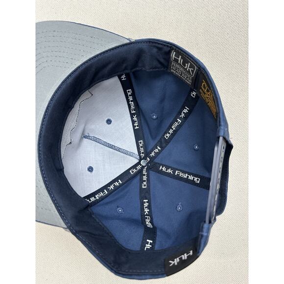 Huk Fish Performance Snapback Corded Trucker Hat Blue One Size Fishing Casual - Picture 7 of 9